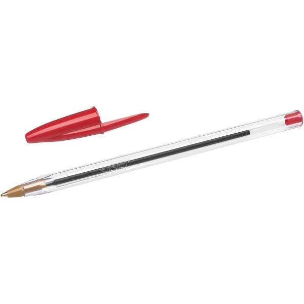 BIC Cristal Original Ballpoint Pens Medium Point (1.0 mm) - Red, Box of 50