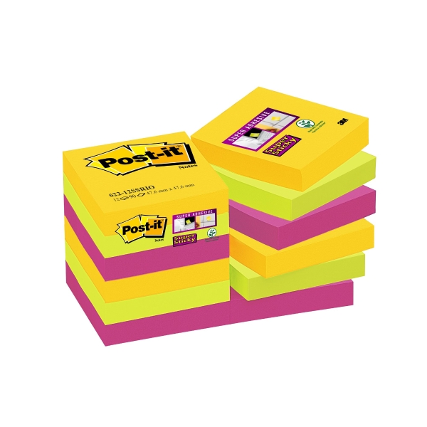 Post-It Super Sticky Rio Notes Pk12