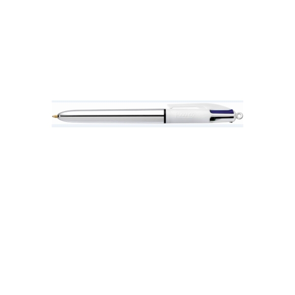 BIC SHINE 4 COLORS BALL PEN SILVER - PACK OF 12