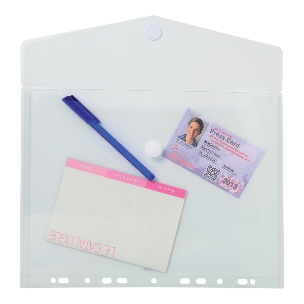 Exacompta A4 Polypropylene Punched Document Wallets - Clear, Pack of 5