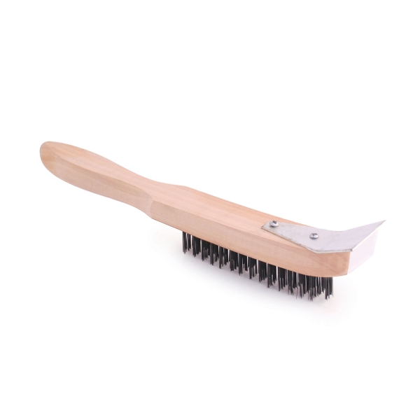 Wire Scratch Brush 4 Row With Scraper