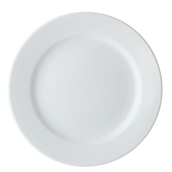 WHITE WIDE RIM PLATE 170MM - PACK OF 24