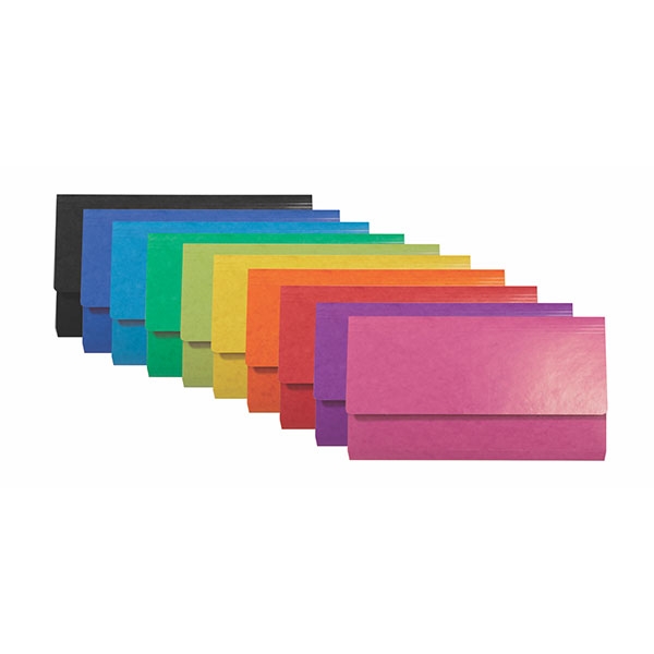 Exacompta Iderama Foolscap Pocket Wallet - Assorted Colour, Pack of 25