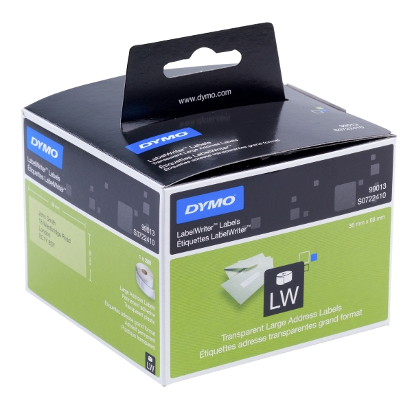 DYMO Large Address Labels - 36mm x 89mm - 2 Rolls of 130