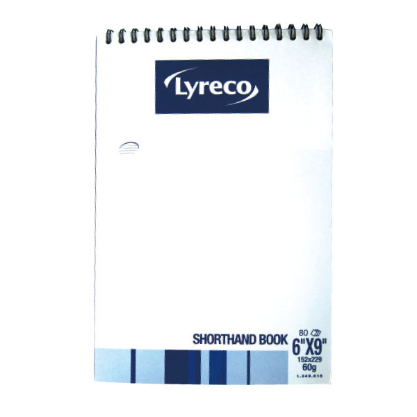 LYRECO SHORTHAND BOOK LINED 60G 80P 6X9'