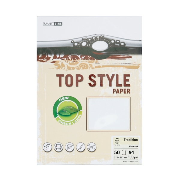 PK50 TOP STYLE TRADITION PAP 100G WH