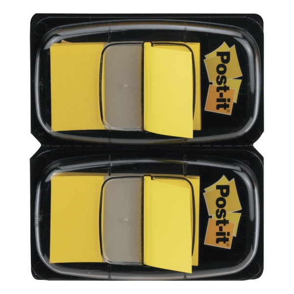 3M POST-IT INDEX DUAL PACK 25 X 44MM YELLOW - 2 DISPENSERS OF 50