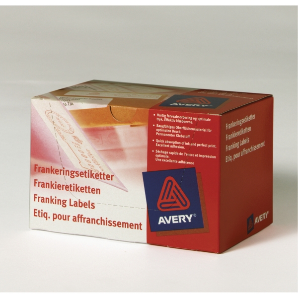 FRANKERINGSETIKETTER AVERY 43-065 2 LABELS PR ARK 40X135 MM ÆSKE A 1000 STK