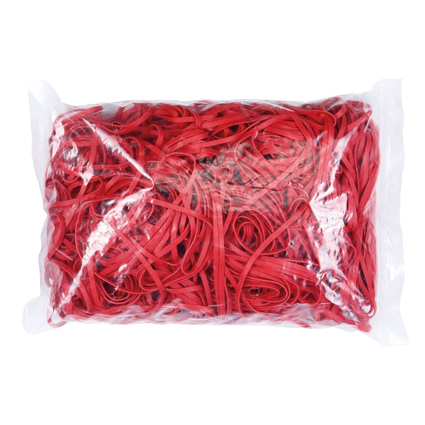 BX 1KG RUBBER BAND 100MM 160X1.3X4MM RED