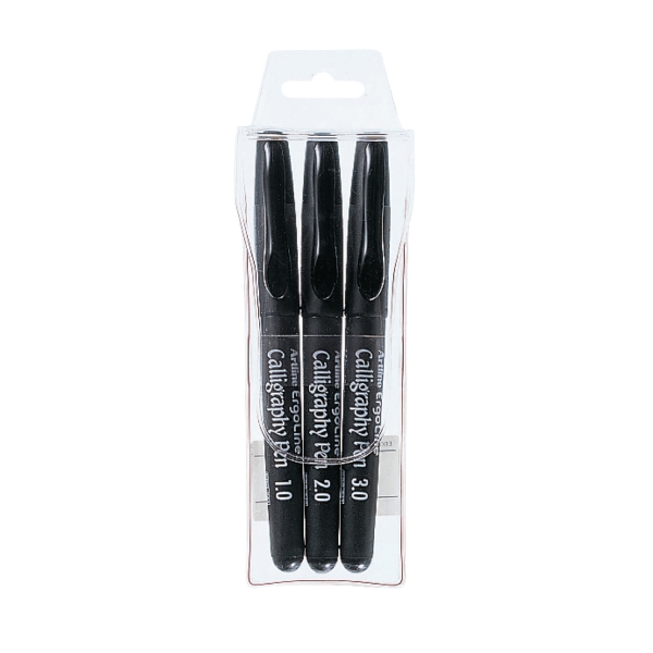 PK3 ARTLINE ERG240/3W CALLIGRAPH PEN BLK