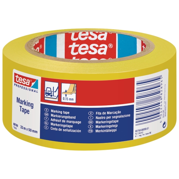 TESA 60760 FLOOR TAPE 50MMX33M YLLW/BLK