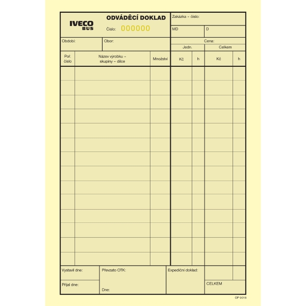 DELIV FORM NCR 48.5X210MM F/IVECO