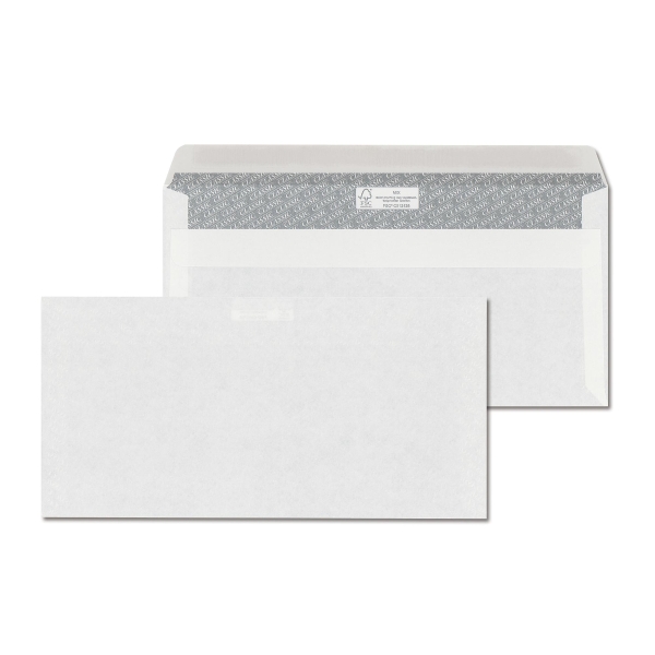Obálky bílé samolepicí DL (110 x 220mm), 1000ks/balení
