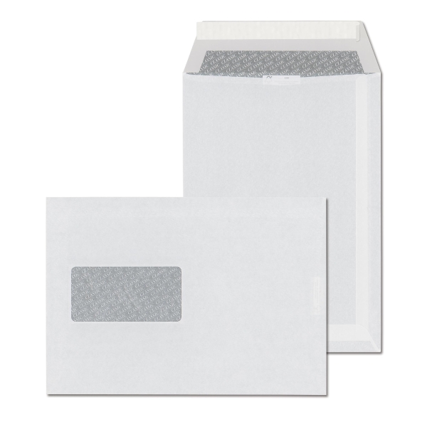Tašky samolepicí s krycí páskou bílé C5 (162 x 229 mm), okno vlevo, 50 ks/balení