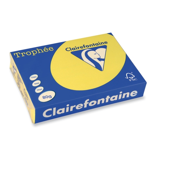 Trophee Farbpapier, A3, 80 g/m², intensives gelb, 500 Blatt