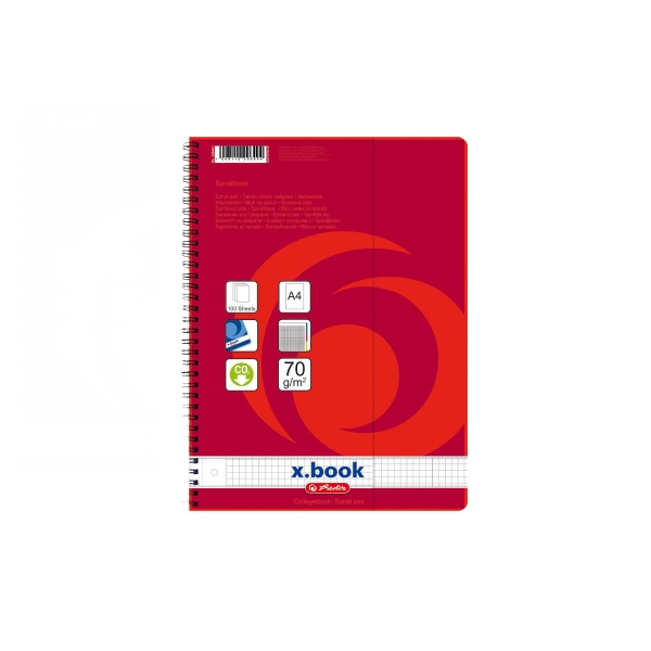 HERLITZ SPIRAL PAD A4 100S 5X5