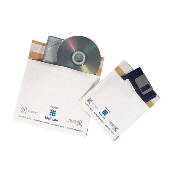 weiße CD/DVD - Umschläge mit Fenster 127 x 127 mm, Packung mit 50 Stück