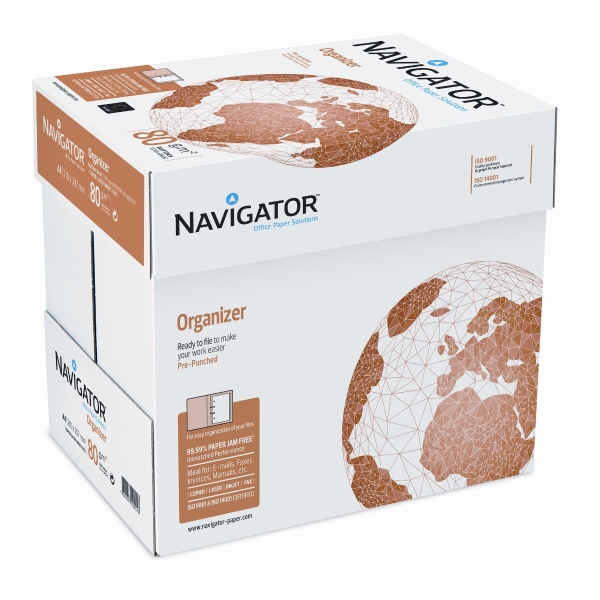 Navigator Organizer Papier, A4, 80 g/m², 4-fach gelocht, weiss, 500 Blatt TEST2