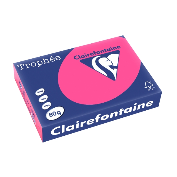 Trophée Farbpapier, Neonfarben, A4, 80 g/m2, rosa, 500 Blatt