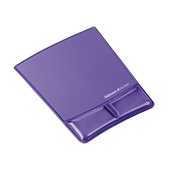 Fellowes Mouse Pad Wristrest Purple With Microban Crystal Gel