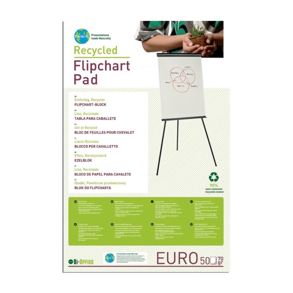 Bi-Office Flipchartblock 99 x 66 recycelt, 20 Blatt