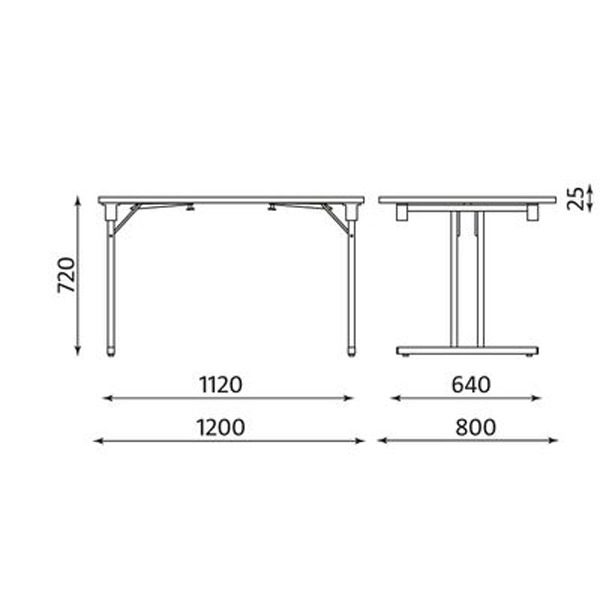 ERYK FOLDING TABLE 120x80CM CALVADOS