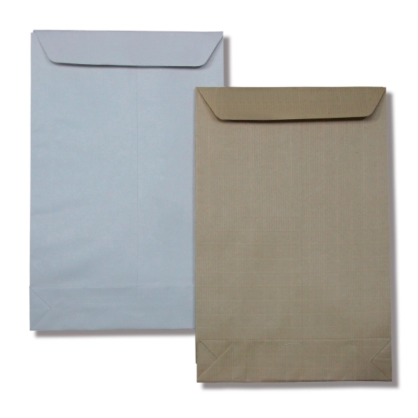 Tašky biele s rozšíriteľným dnom B4 (245 x 352 mm), 50 ks/balenie