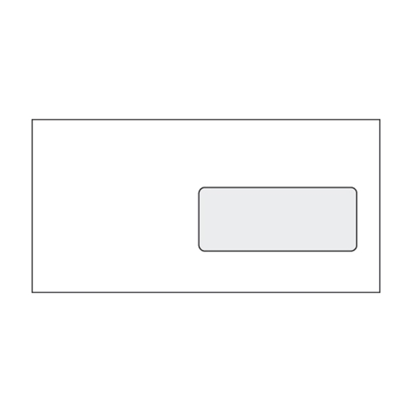 Szilikonos borítékok LA/4 (110 x 220 mm), jobb ablak, fehér, 50 darab/csomag
