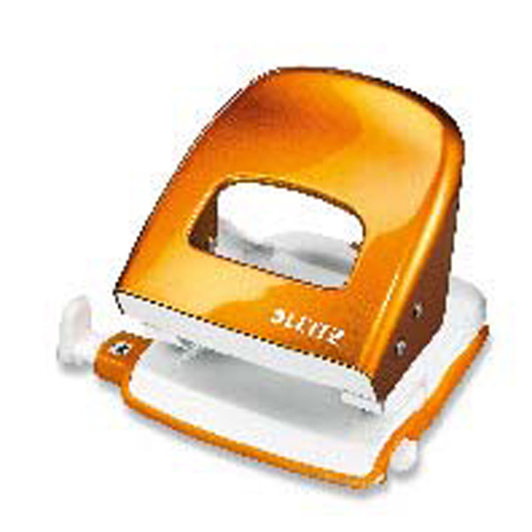 LEITZ WOW 2-HOLE PAPER  PUNCH ORANGE