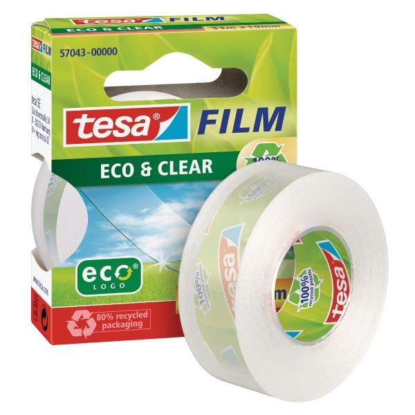 Tesa Eco&Clear kristálytiszta ragasztószalag, 19 mm x 33 m