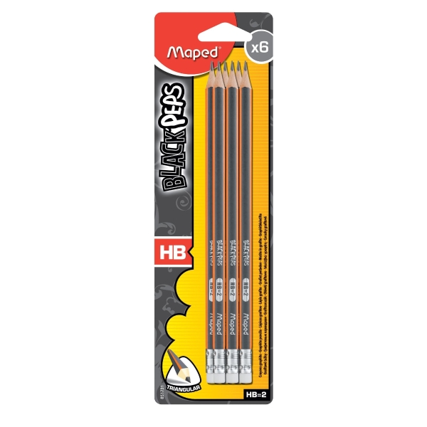 PK6 MAPED PENCILS HB