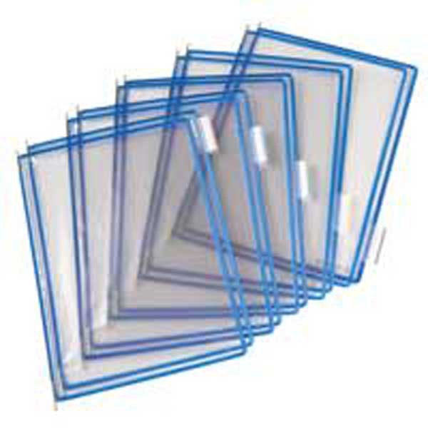 PAQUET 10 POCHES POUR SUPPORTS T-DISPLAY TARIFOLD A4 BORDS BLEUS