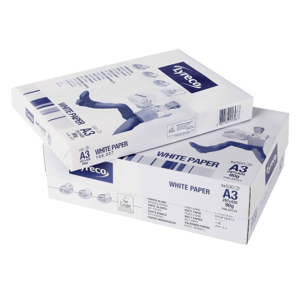 Kopierpapier Lyreco A3, 80 g/m2, Box à 3x500 Blatt