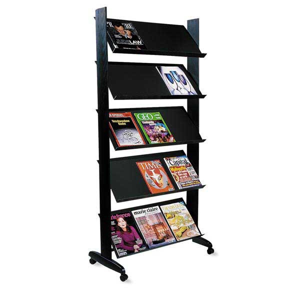 Free standing literature display 5 shelves for 15 A4-documents