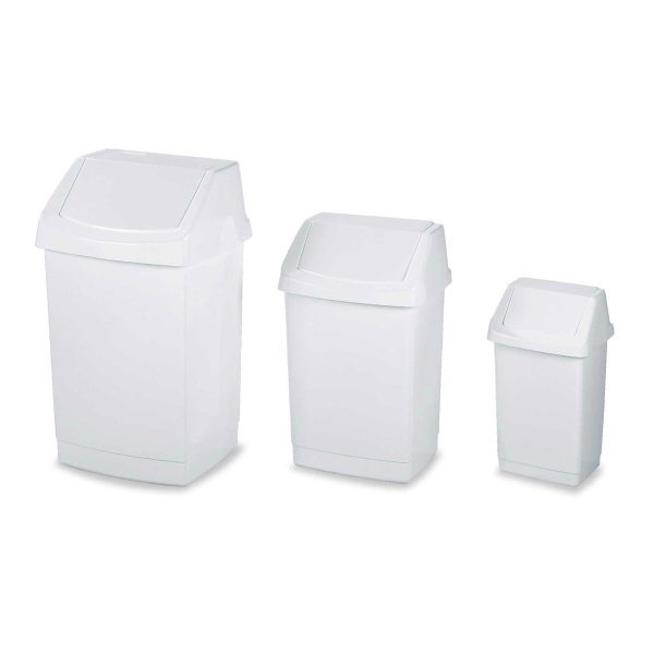 CORBEILLE SANITAIRE ECO SWING TOP 10 LITRES BLANCHE