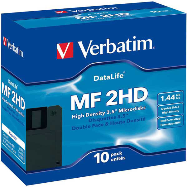 BX10 VERBATIM MF2-HD 3.5'DISKETTE HD DOS