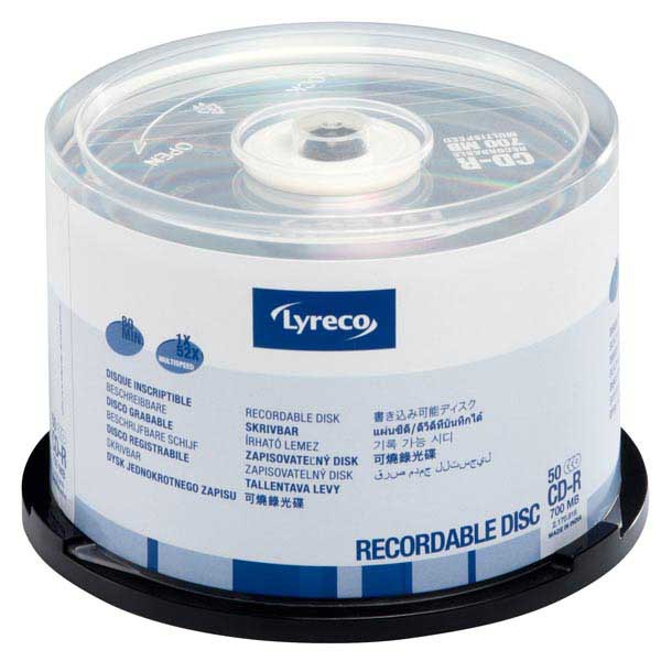 CD-R Recordable Lyreco, 700 MB/80 Min., Spindel à 50 Stück