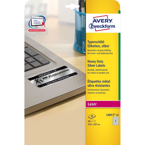 BX20 AVERY L6013 H/DUTY LAS LAB210X297MM