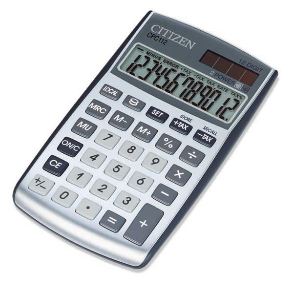 Citizen CPC112 basic+ calculatrice de poche argentée - 12 chiffres