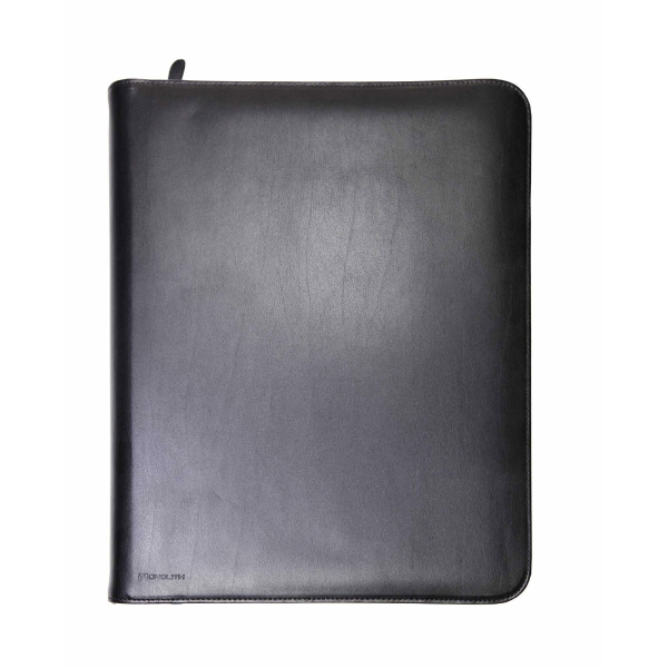 Monolith 2924 conference folder leather with zip and ring binder black