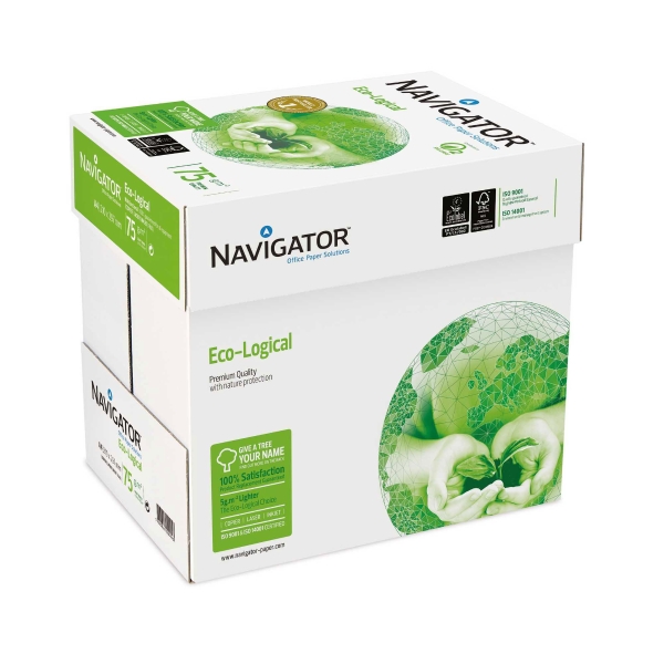 RAMETTE 500 FEUILLES PAPIER NAVIGATOR ECO-LOGICAL 75G A4 BLANC FSC