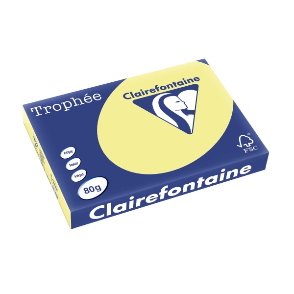 Clairefontaine Trophée 1890 coloured paper A3 80g daffodil yellow - pack of 500