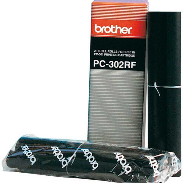 BROTHER PC302 INK FILM RIBBON FAX REFILLS - PACK OF 2
