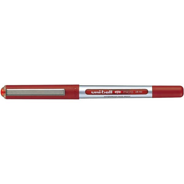 ROLLER UNI-BALL EYE POINTE CONIQUE METAL 0,5MM ENCRE LIQUIDE INFALSIFIABLE ROUGE