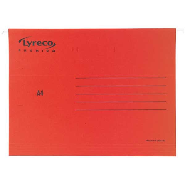 Hängemappen Lyreco Premium A4, 24,3 mm tief, rot, Packung à 25 Stück