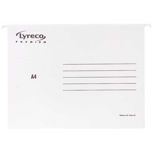 Hängemappen Lyreco Premium A4, 24,3 mm tief, weiss, Packung à 25 Stück