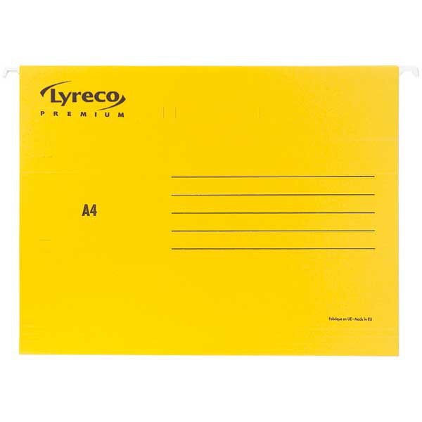 Dossiers suspendus Lyreco Premium A4, emb. de 25 pcs, jaune