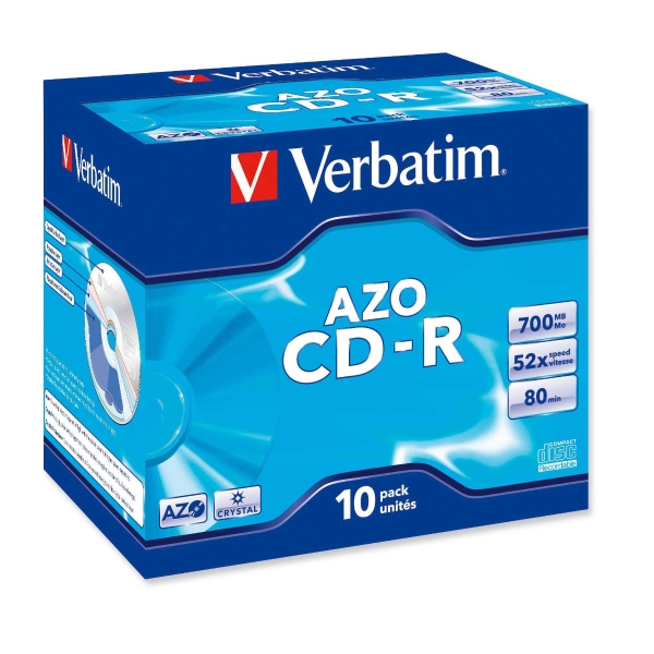 CD-R Verbatim, 700 MB/80 Min., Jewel-Case, Packung à 10 Stück