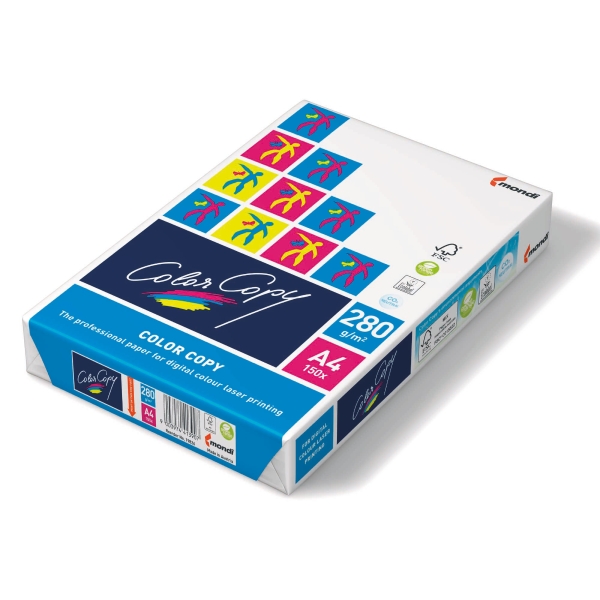 Papier laser couleur Color Copy A4 280 gm2, extra blanc, emb. de 150 flles