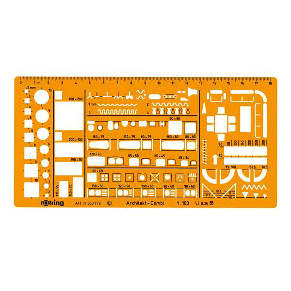 Architekt-Kombi-Schablone Rotring, 1:100 (853779)